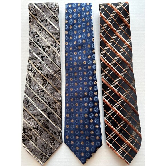 PRONTO UOMO Couture Tie Silk Designer Geometric Medallion Blue Handmade 61x3.5 - Picture 1 of 10